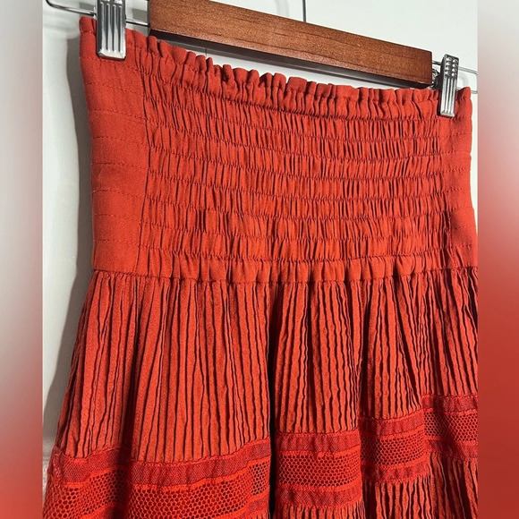A.L.C. Mini Pleated Skirt 100% silk in Rust Red color - Size 2 - Picture 4 of 8